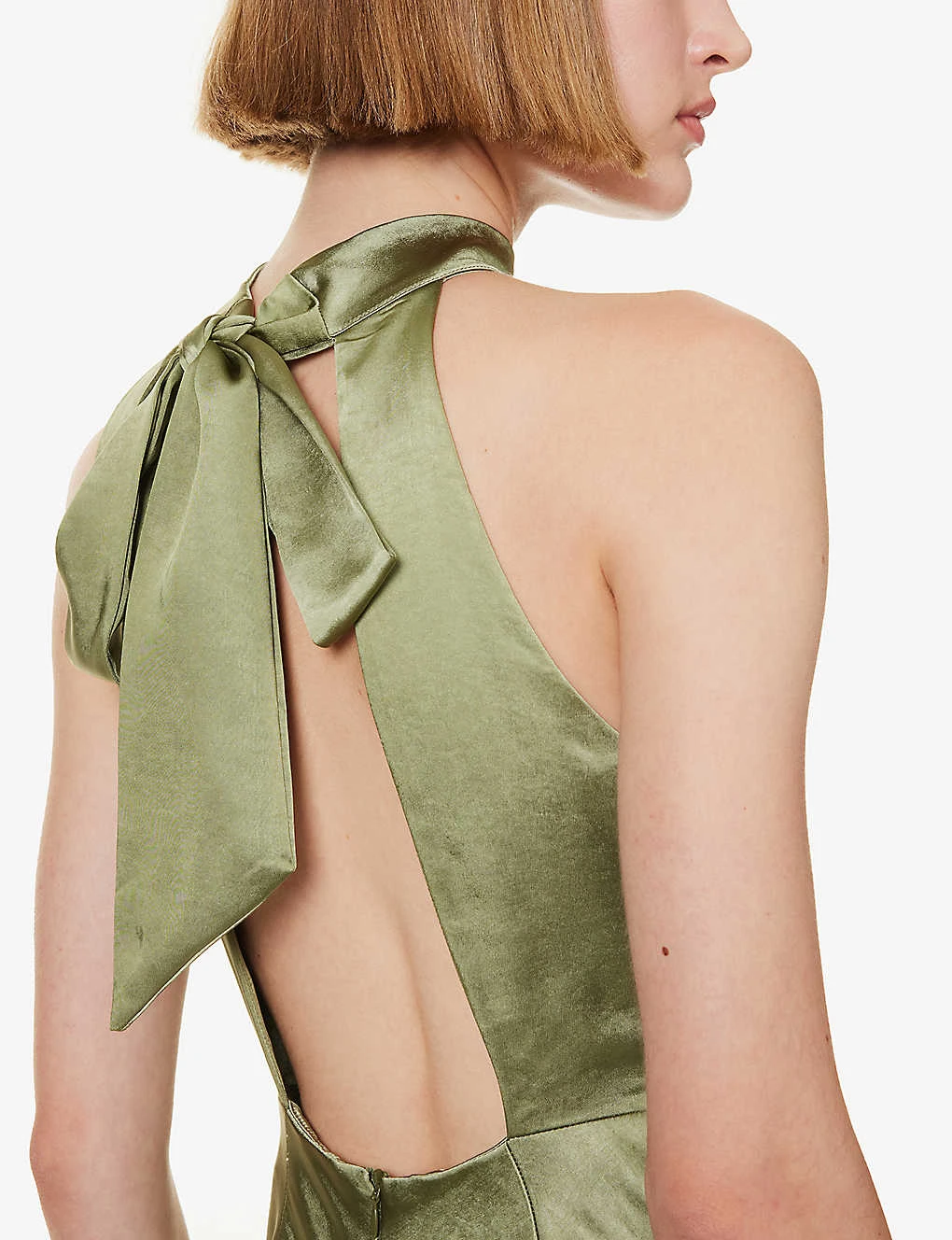 Halterneck Slim-fit Satin Maxi Dress 8 Halterneck Slim-fit Satin Maxi Dress - Image 6