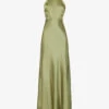 Halterneck Slim-fit Satin Maxi Dress