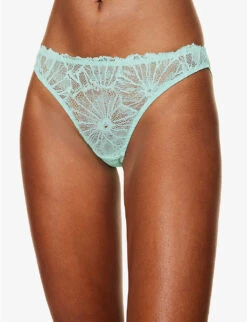 DORA LARSEN Sierra Floral-lace Stretch-recycled Nylon Briefs -Sweaty Betty Store R04191193 MINT ALT02