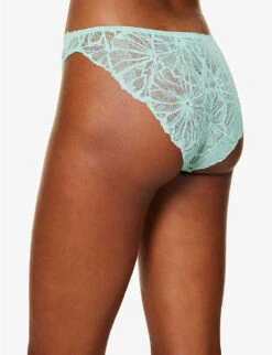 DORA LARSEN Sierra Floral-lace Stretch-recycled Nylon Briefs -Sweaty Betty Store R04191193 MINT ALT03