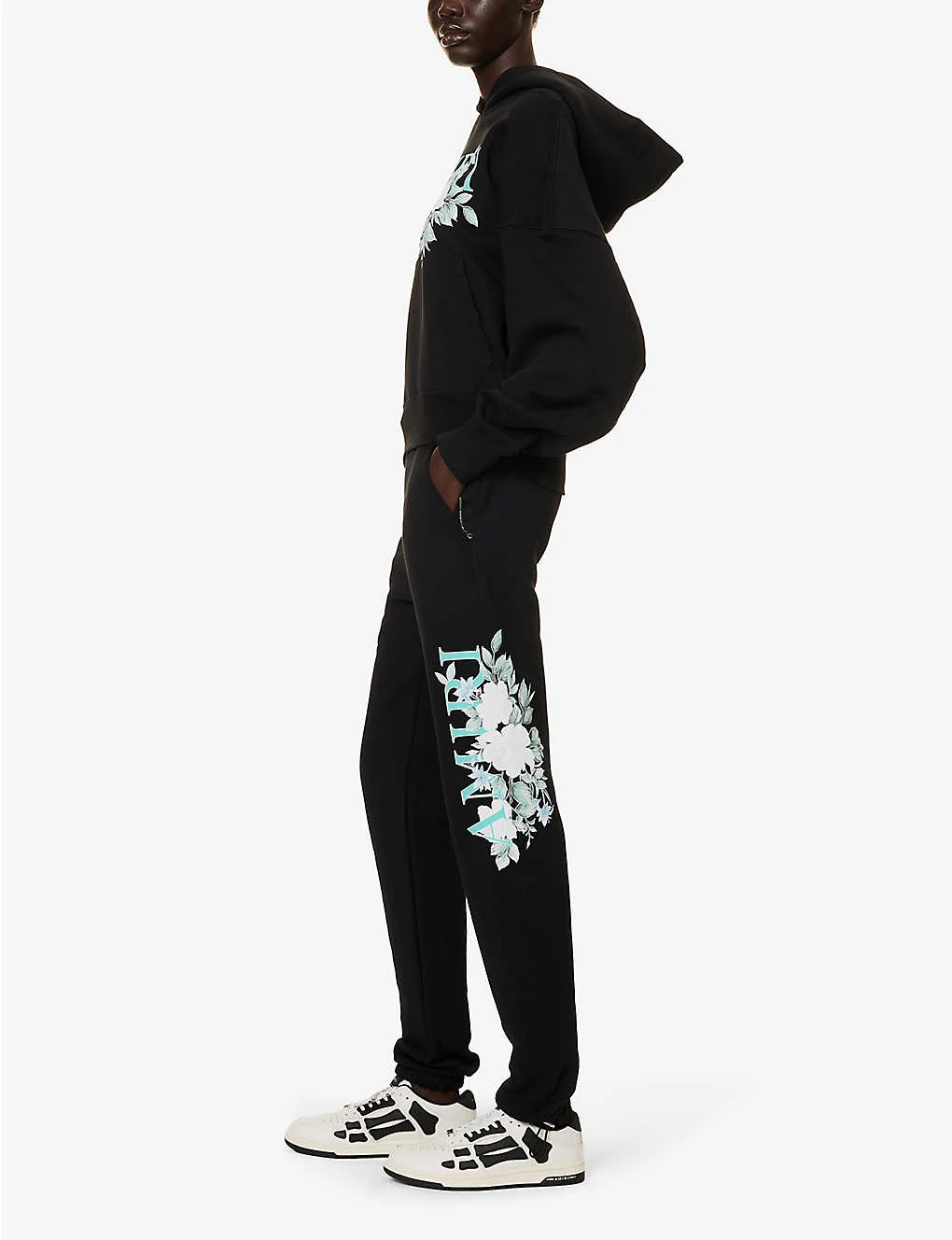 Amiri Floral Logo-print Tapered Cotton Jogging Bottoms 4 Amiri Floral Logo-print Tapered Cotton Jogging Bottoms - Image 2