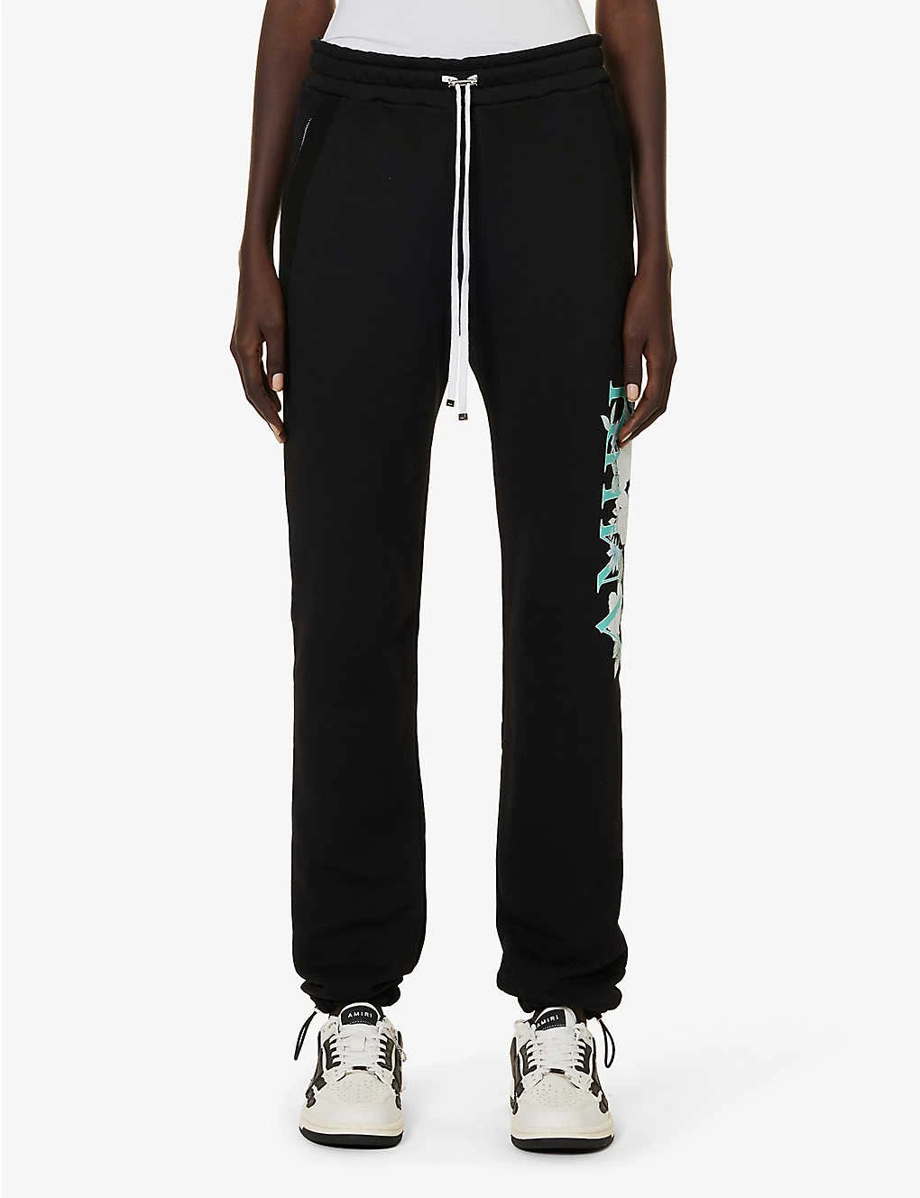 Amiri Floral Logo-print Tapered Cotton Jogging Bottoms 5 Amiri Floral Logo-print Tapered Cotton Jogging Bottoms - Image 3