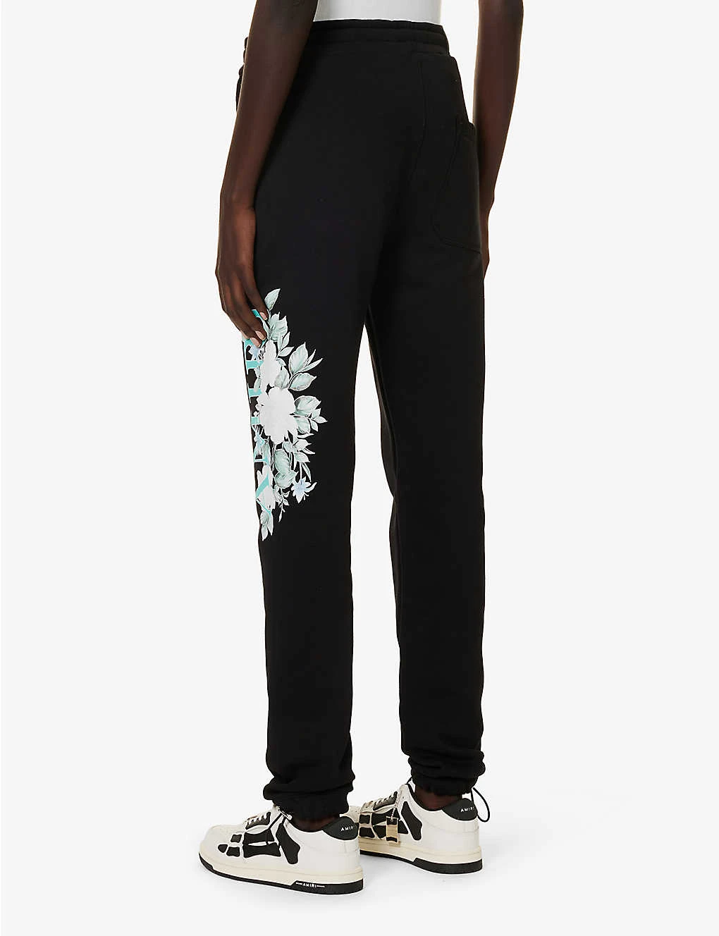 Amiri Floral Logo-print Tapered Cotton Jogging Bottoms 6 Amiri Floral Logo-print Tapered Cotton Jogging Bottoms - Image 4