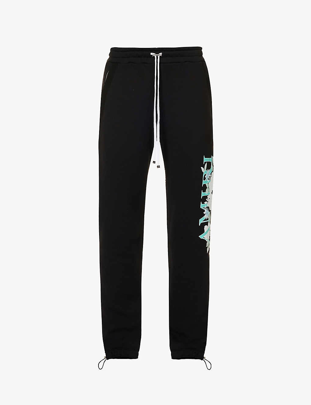 Amiri Floral Logo-print Tapered Cotton Jogging Bottoms 3 Amiri Floral Logo-print Tapered Cotton Jogging Bottoms