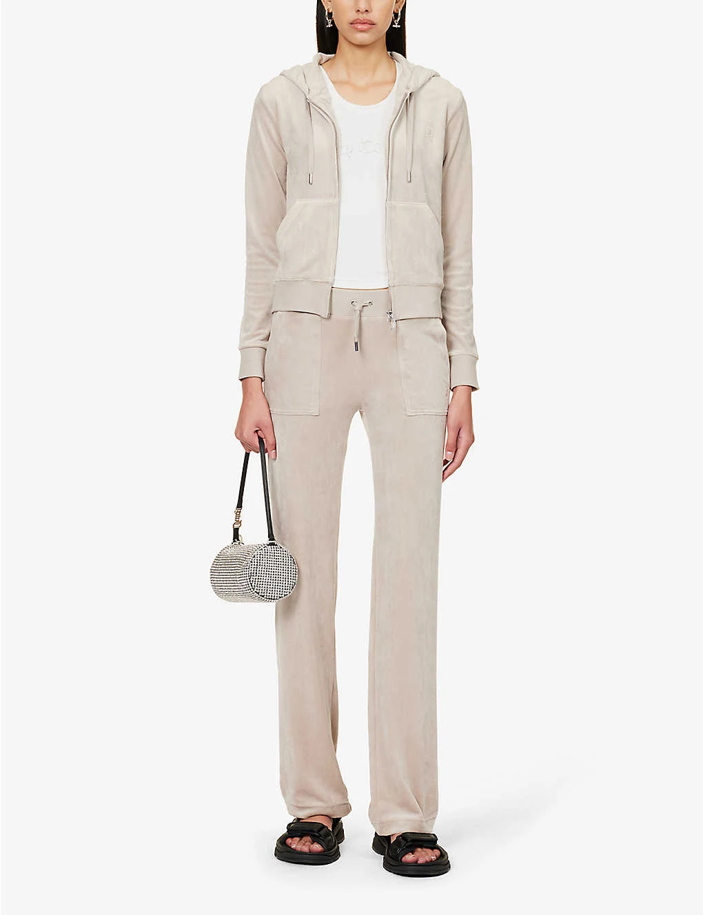 Juicy Couture Logo-embroidered Straight-leg Velour Trousers 4 Juicy Couture Logo-embroidered Straight-leg Velour Trousers - Image 2