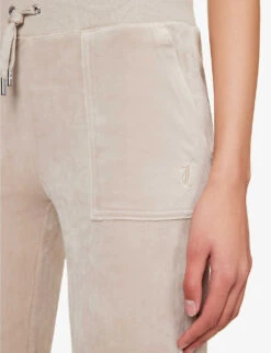 Juicy Couture Logo-embroidered Straight-leg Velour Trousers 11 Juicy Couture Logo-embroidered Straight-leg Velour Trousers -Sweaty Betty Store R04191477 STRING509 ALT04
