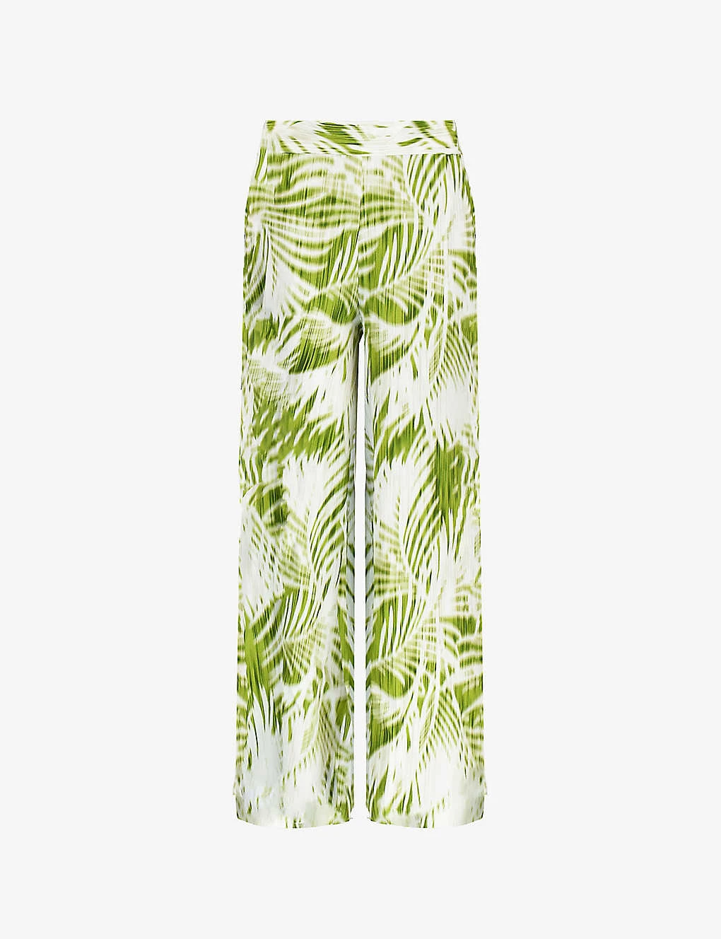 Palm-print Wide-leg High-rise Crepe-woven Trousers 3 Palm-print Wide-leg High-rise Crepe-woven Trousers