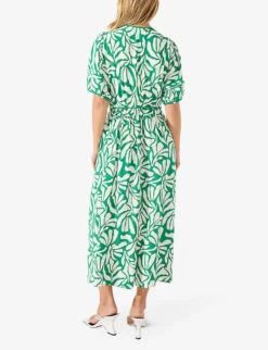 Graphic-print A-line Woven Maxi Dress 8 Graphic-print A-line Woven Maxi Dress -Sweaty Betty Store R04191964 GREEN ALT02