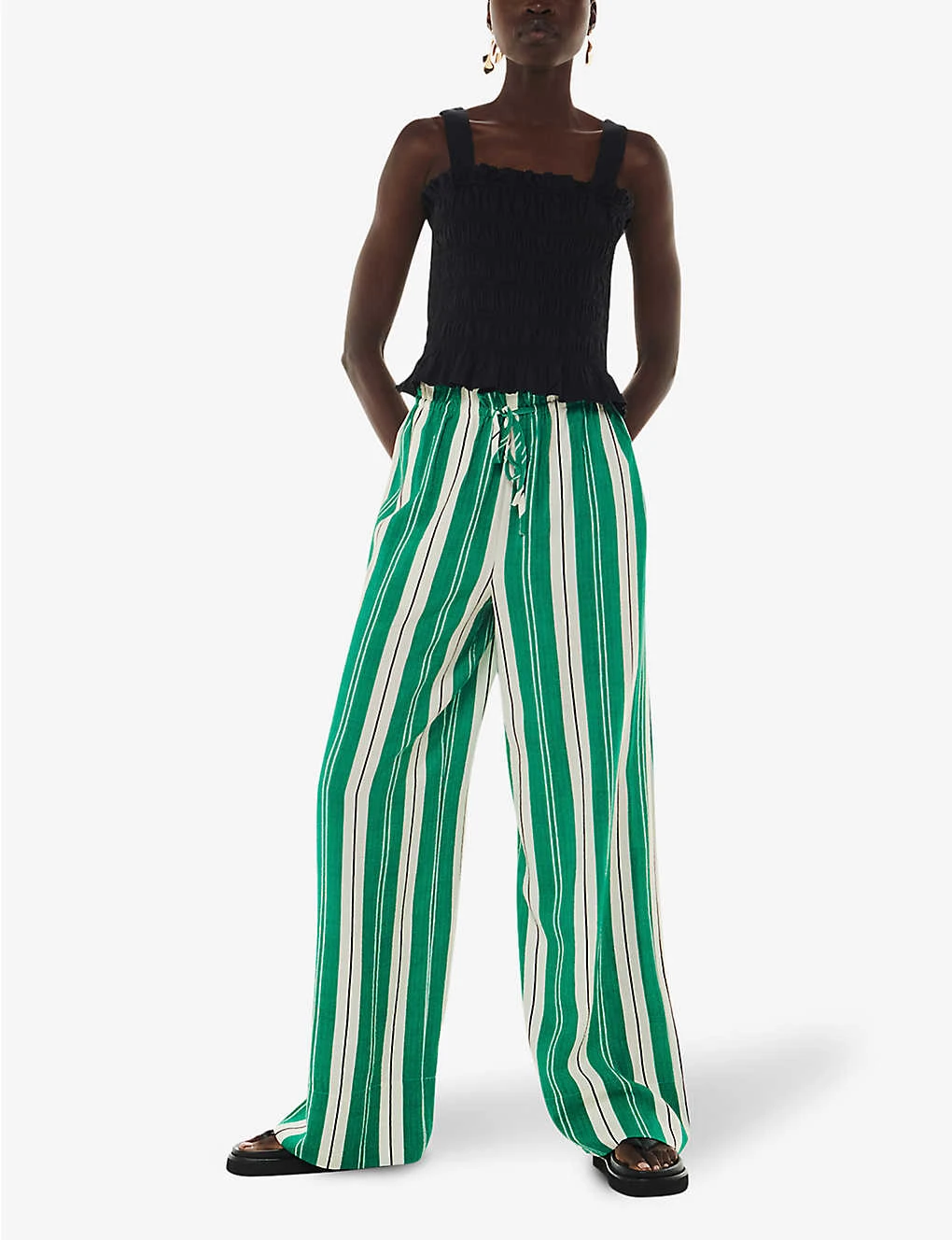 Whistles Bridget Stripe-pattern Maxi-length Woven Trousers 4 Whistles Bridget Stripe-pattern Maxi-length Woven Trousers - Image 2