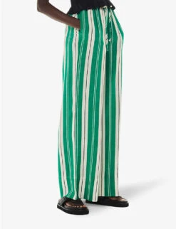 Whistles Bridget Stripe-pattern Maxi-length Woven Trousers 9 Whistles Bridget Stripe-pattern Maxi-length Woven Trousers -Sweaty Betty Store R04193425 MULTICOLOURED ALT02