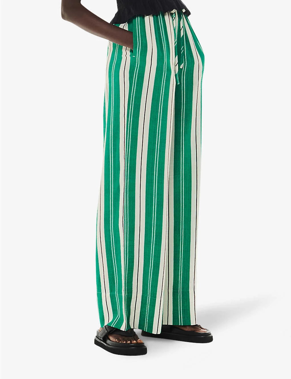 Whistles Bridget Stripe-pattern Maxi-length Woven Trousers 5 Whistles Bridget Stripe-pattern Maxi-length Woven Trousers - Image 3