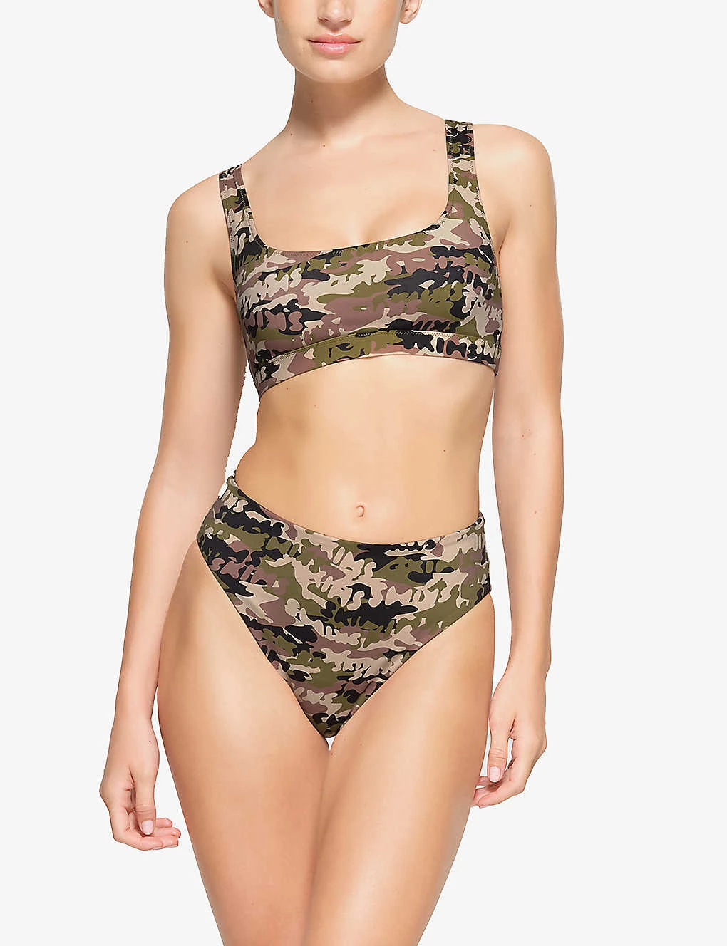 Scoop-neck Camouflage-print Recycled Stretch-nylon Bikini Top 4 Scoop-neck Camouflage-print Recycled Stretch-nylon Bikini Top - Image 2