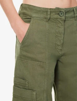 ME AND EM Twill Wide-leg Mid-rise Cotton-blend Cargo Trousers 11 ME AND EM Twill Wide-leg Mid-rise Cotton-blend Cargo Trousers -Sweaty Betty Store R04194861 WASHEDAUTUMNOLIVE ALT04