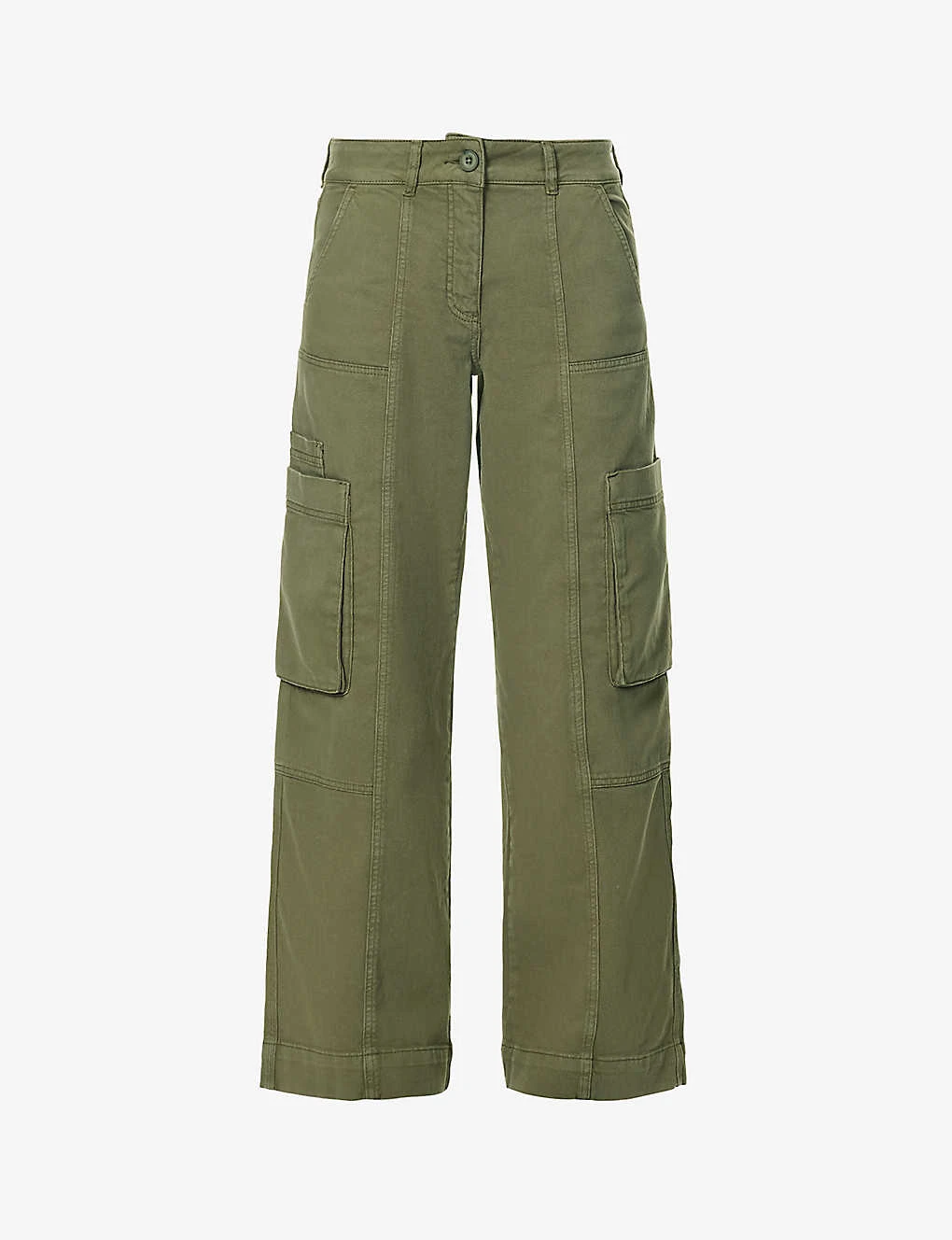 ME AND EM Twill Wide-leg Mid-rise Cotton-blend Cargo Trousers 3 ME AND EM Twill Wide-leg Mid-rise Cotton-blend Cargo Trousers