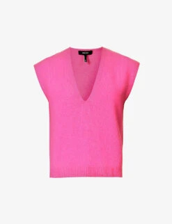 ME AND EM Relaxed-fit V-neck Cashmere Knitted Vest