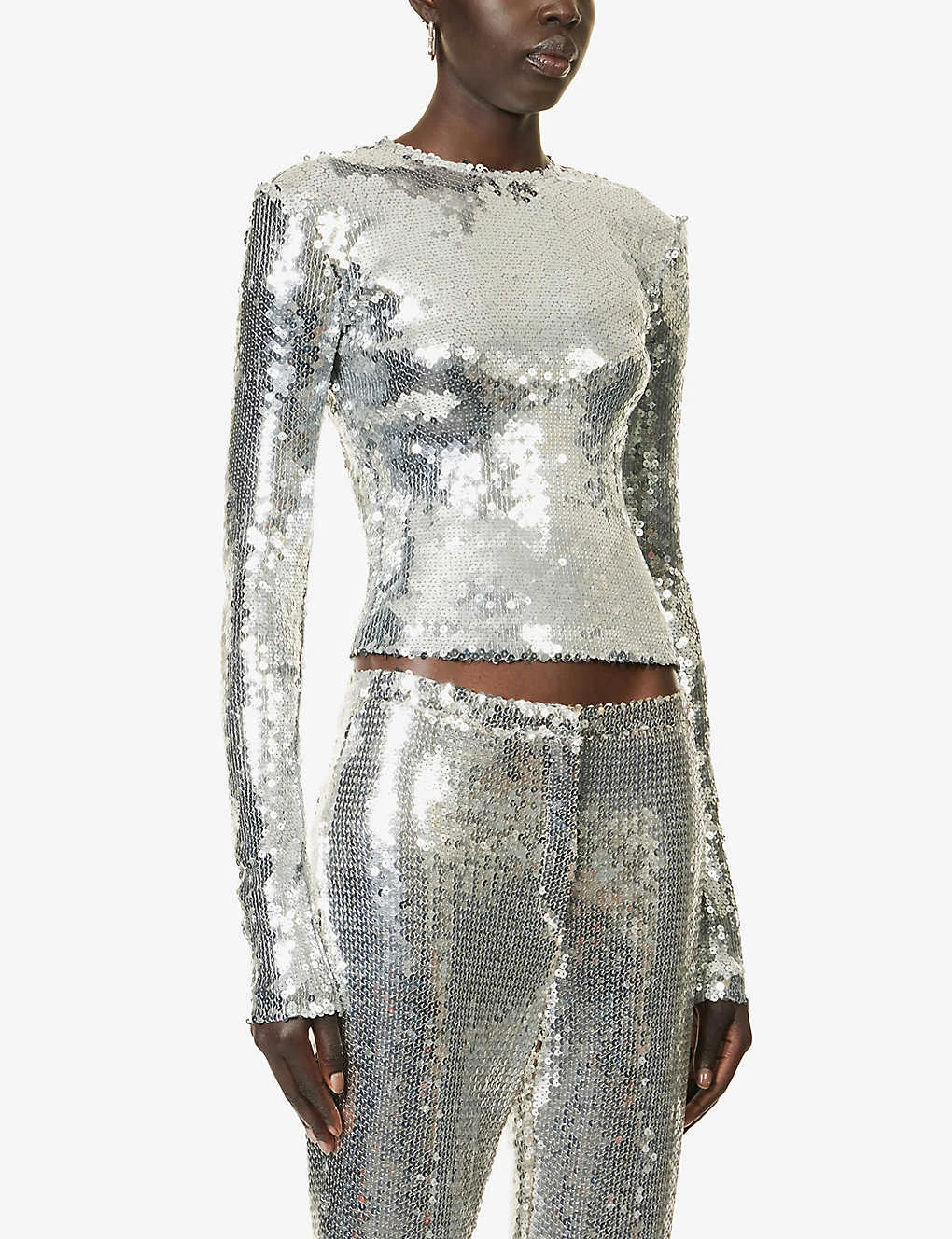 Tanith Sequin-embellished Stretch-woven Top 5 Tanith Sequin-embellished Stretch-woven Top - Image 3