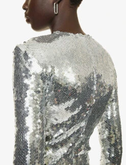 Tanith Sequin-embellished Stretch-woven Top 11 Tanith Sequin-embellished Stretch-woven Top -Sweaty Betty Store R04195242 CHROME ALT04