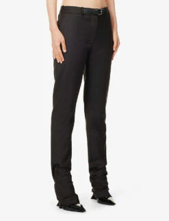 Fino Slim-leg Mid-rise Wool Trousers -Sweaty Betty Store R04195244 BITTERCHOCOLATE ALT02
