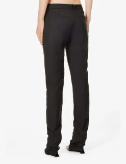 Fino Slim-leg Mid-rise Wool Trousers -Sweaty Betty Store R04195244 BITTERCHOCOLATE ALT03