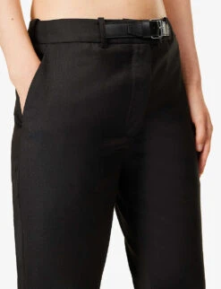 Fino Slim-leg Mid-rise Wool Trousers -Sweaty Betty Store R04195244 BITTERCHOCOLATE ALT04
