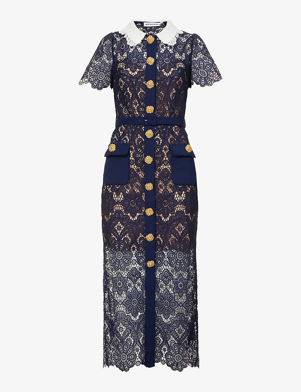 SELF PORTRAIT Guipure Collared Lace Midi Dress 3 SELF PORTRAIT Guipure Collared Lace Midi Dress
