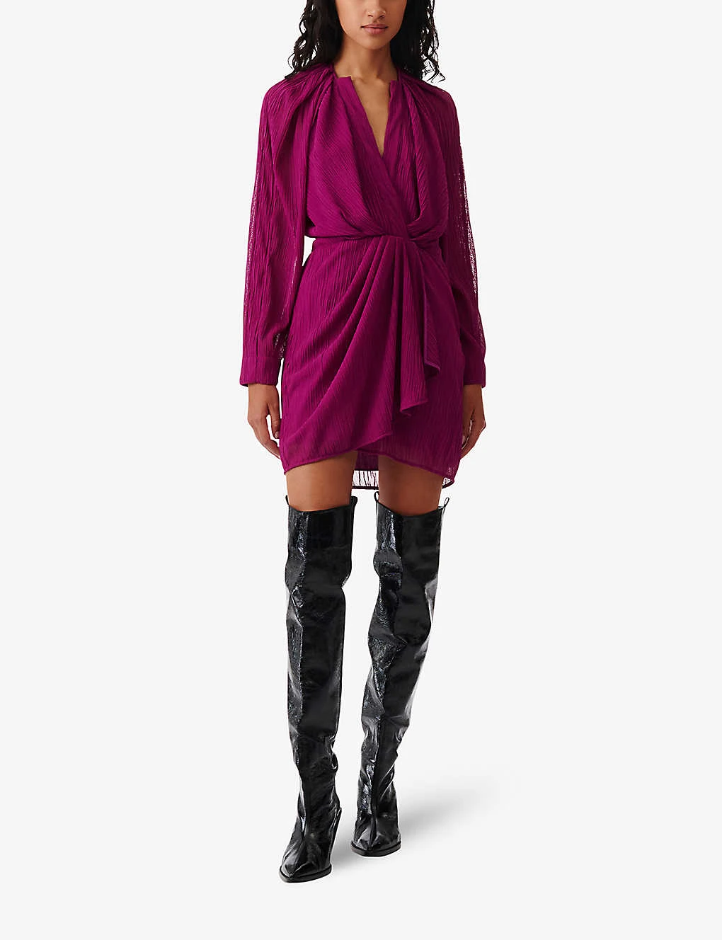 IRO Alvina V-neck Stretch-woven Mini Dress 4 IRO Alvina V-neck Stretch-woven Mini Dress - Image 2