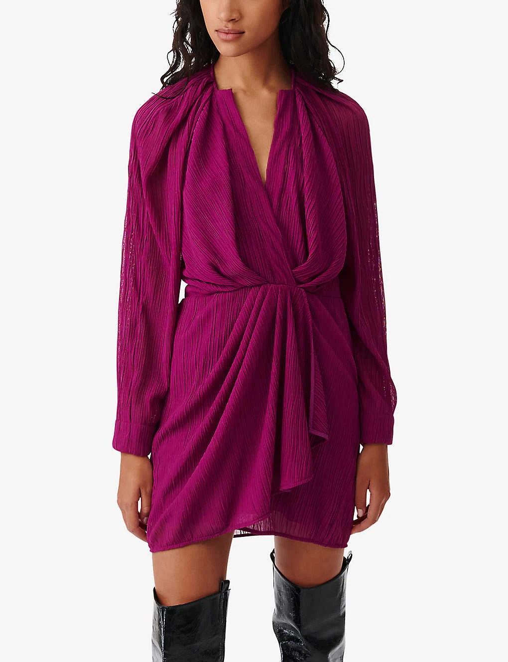 IRO Alvina V-neck Stretch-woven Mini Dress 5 IRO Alvina V-neck Stretch-woven Mini Dress - Image 3