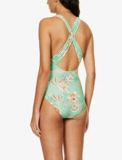 Seafolly Eden Floral-print Swimsuit 8 Seafolly Eden Floral-print Swimsuit -Sweaty Betty Store R04197356 MINT ALT02