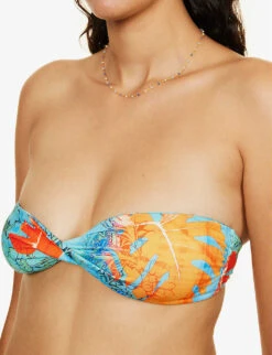 Jaded London Graphic-pattern Recycled-polyester-blend Bikini Top -Sweaty Betty Store R04197647 MONSTERAPRINT ALT03