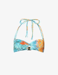 Jaded London Graphic-pattern Recycled-polyester-blend Bikini Top