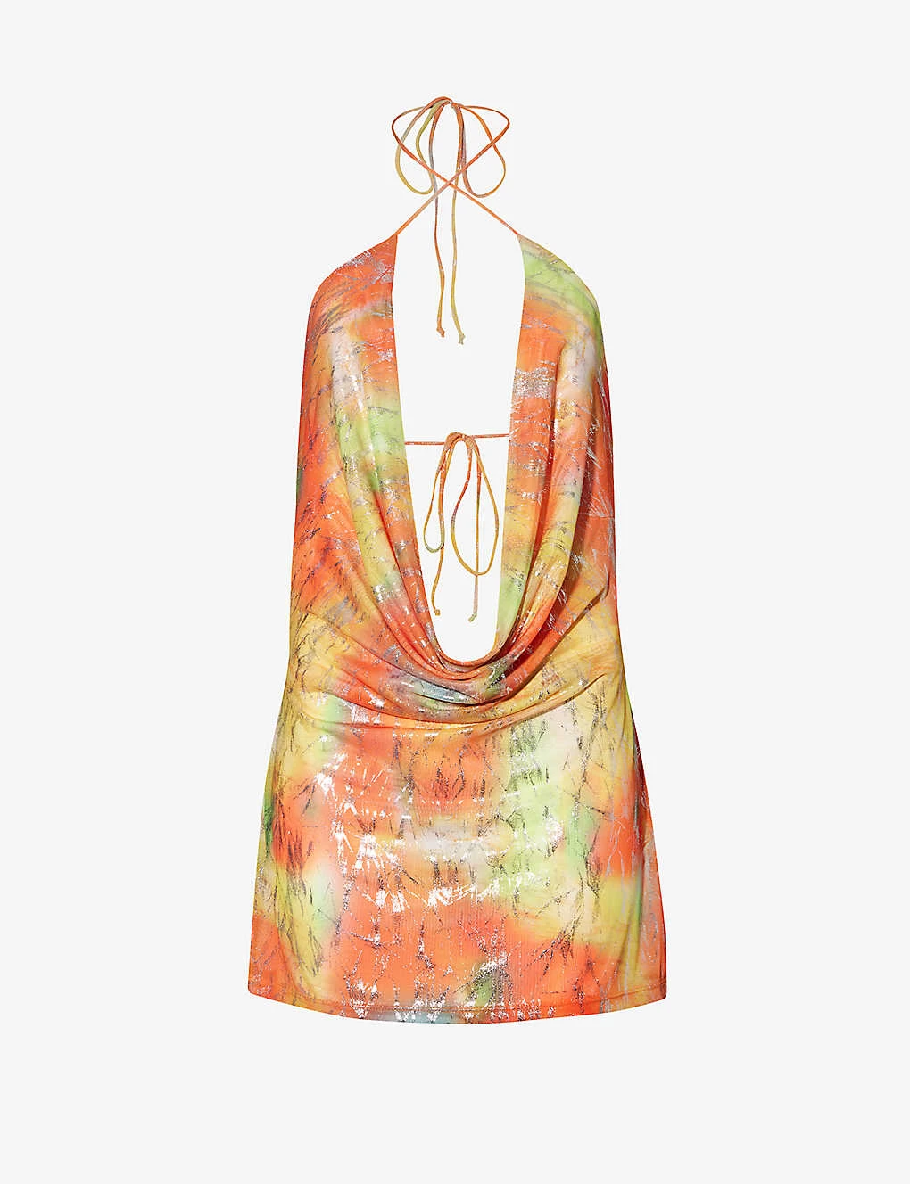 Jaded London Plunge-neck Metallic Stretch-mesh Mini Dress 3 Jaded London Plunge-neck Metallic Stretch-mesh Mini Dress