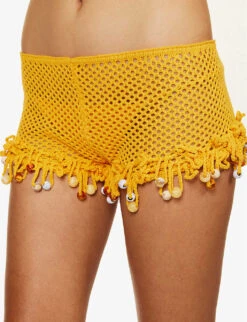 Jaded London Bead-embellished Crochet Cotton-blend Shorts 11 Jaded London Bead-embellished Crochet Cotton-blend Shorts -Sweaty Betty Store R04197657 TANCROCHET ALT04