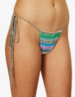 Jaded London Dift Striped Knitted Bikini Bottoms 8 Jaded London Dift Striped Knitted Bikini Bottoms -Sweaty Betty Store R04197670 KNITTEDSTRPE ALT02