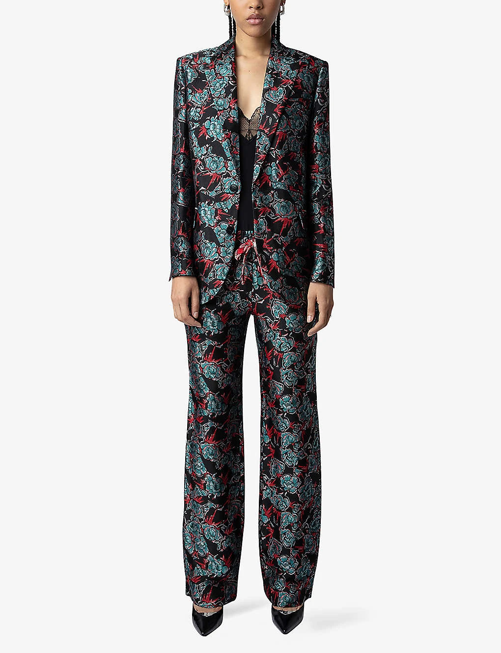 Zadig & Voltaire Pomy Floral-jacquard Straight-leg Mid-rise Woven Trousers 4 Zadig & Voltaire Pomy Floral-jacquard Straight-leg Mid-rise Woven Trousers - Image 2