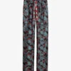 Zadig & Voltaire Pomy Floral-jacquard Straight-leg Mid-rise Woven Trousers 2 Zadig & Voltaire Pomy Floral-jacquard Straight-leg Mid-rise Woven Trousers -Sweaty Betty Store R04198979 NOIR M