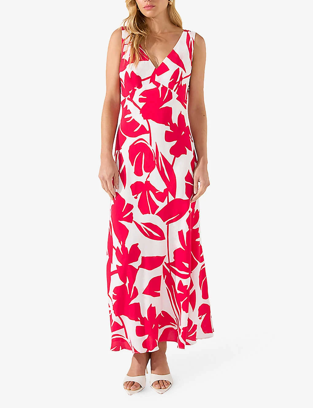 Floral-print Bias-cut Woven Midi Dress 4 Floral-print Bias-cut Woven Midi Dress - Image 2