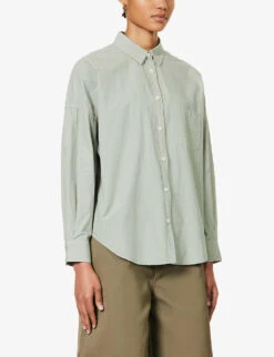 Chiara Dropped-shoulder Relaxed-fit Cotton Shirt 10 Chiara Dropped-shoulder Relaxed-fit Cotton Shirt -Sweaty Betty Store R04200818 ALPINEFOREST ALT02