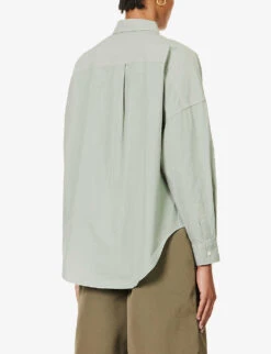 Chiara Dropped-shoulder Relaxed-fit Cotton Shirt 11 Chiara Dropped-shoulder Relaxed-fit Cotton Shirt -Sweaty Betty Store R04200818 ALPINEFOREST ALT03