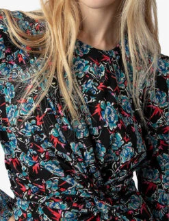 Zadig & Voltaire Radar Diamante-embellished Silk Mini Dress -Sweaty Betty Store R04201836 NOIR ALT04