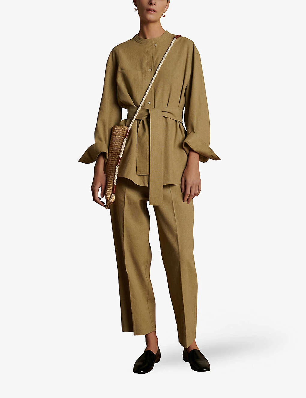 Soeur Sarajevo Straight-leg High-rise Cotton And Linen-blend Trousers 4 Soeur Sarajevo Straight-leg High-rise Cotton And Linen-blend Trousers - Image 2