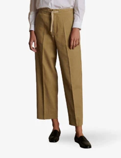 Soeur Sarajevo Straight-leg High-rise Cotton And Linen-blend Trousers 8 Soeur Sarajevo Straight-leg High-rise Cotton And Linen-blend Trousers -Sweaty Betty Store R04202822 BEIGE ALT02
