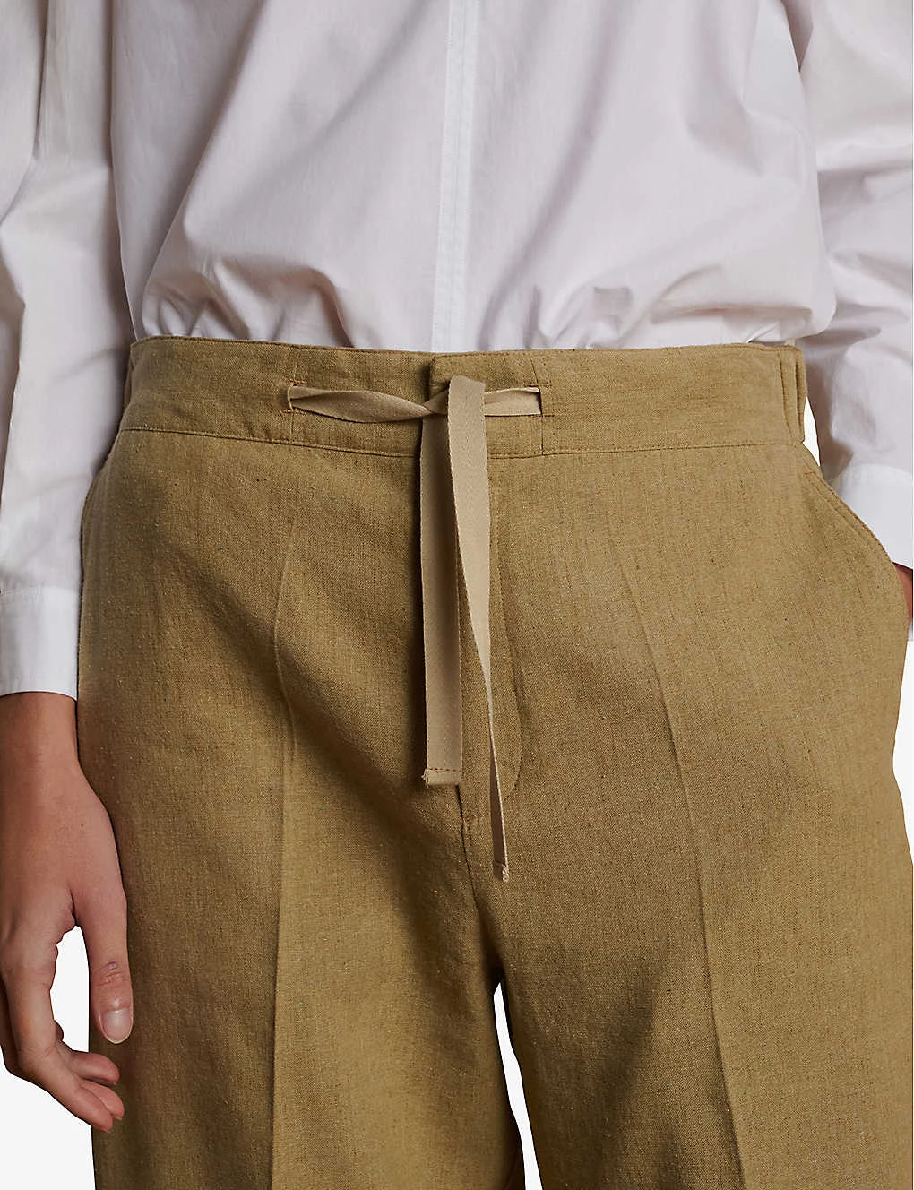 Soeur Sarajevo Straight-leg High-rise Cotton And Linen-blend Trousers 6 Soeur Sarajevo Straight-leg High-rise Cotton And Linen-blend Trousers - Image 4