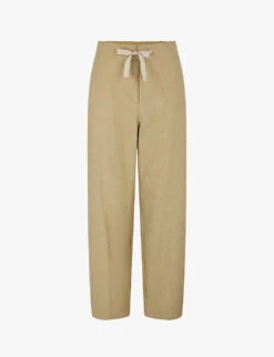 Soeur Sarajevo Straight-leg High-rise Cotton And Linen-blend Trousers