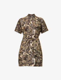 Soeur Maud Graphic-print Silk Mini Dress