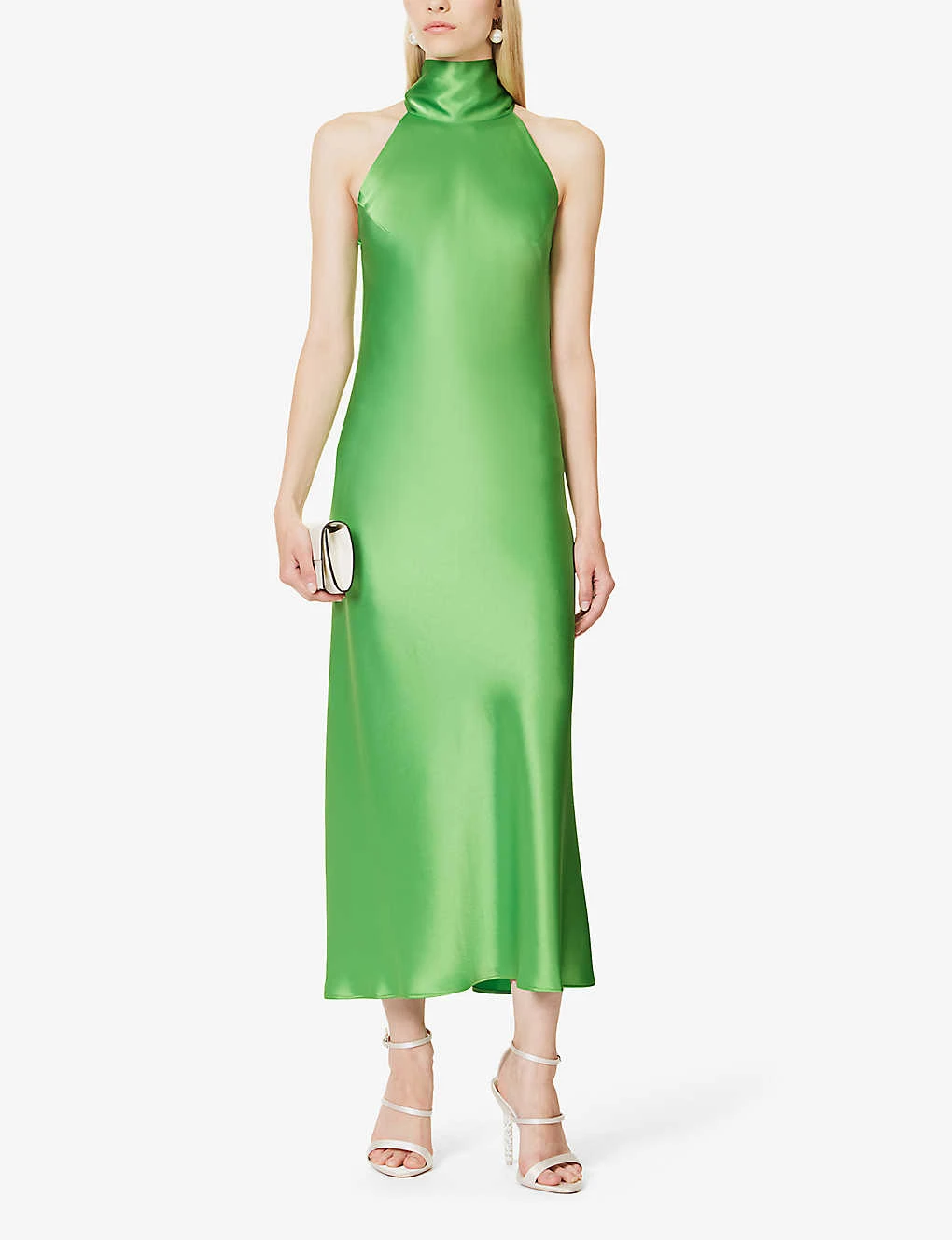 Sienna Halterneck Satin Midi Dress 4 Sienna Halterneck Satin Midi Dress - Image 2