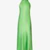 Sienna Halterneck Satin Midi Dress 2 Sienna Halterneck Satin Midi Dress -Sweaty Betty Store R04203280 PARISGREEN M