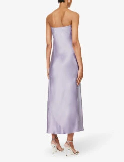 Joana Strapless Silk Midi Dress 10 Joana Strapless Silk Midi Dress -Sweaty Betty Store R04203303 AURA ALT03
