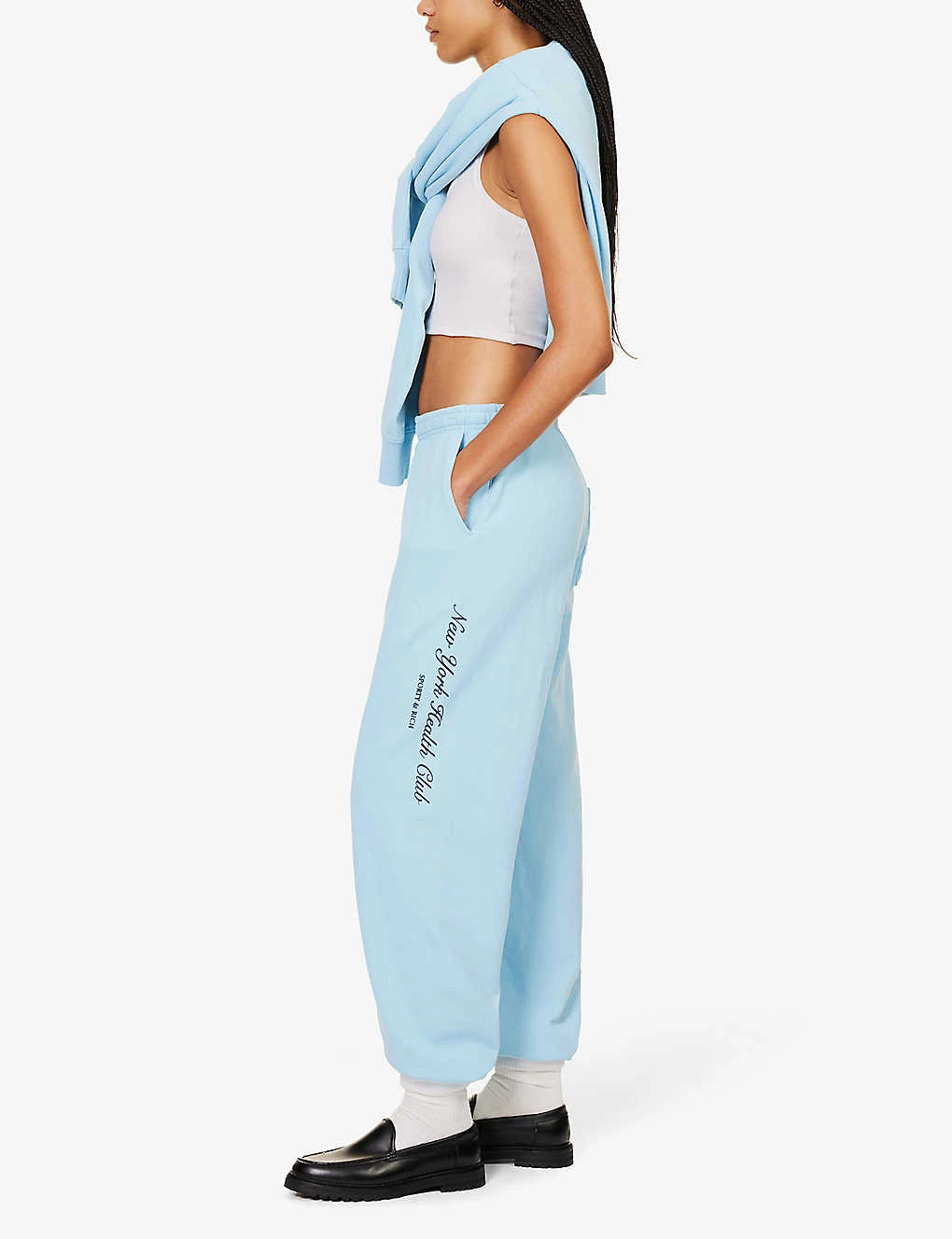 New York Health Club Logo-print High-rise Cotton-jersey Jogging Bottoms 4 New York Health Club Logo-print High-rise Cotton-jersey Jogging Bottoms - Image 2