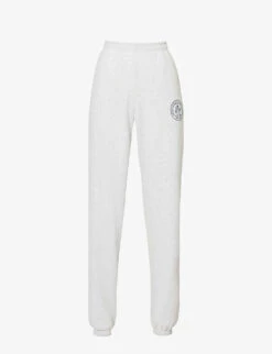 Lion Crest Brand-print Tapered-leg Relaxed-fit Stretch-cotton Jogging Bottoms